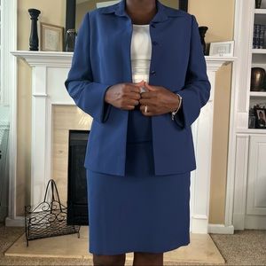 Kasper Medium Slate Blue Skirt Suit, 14